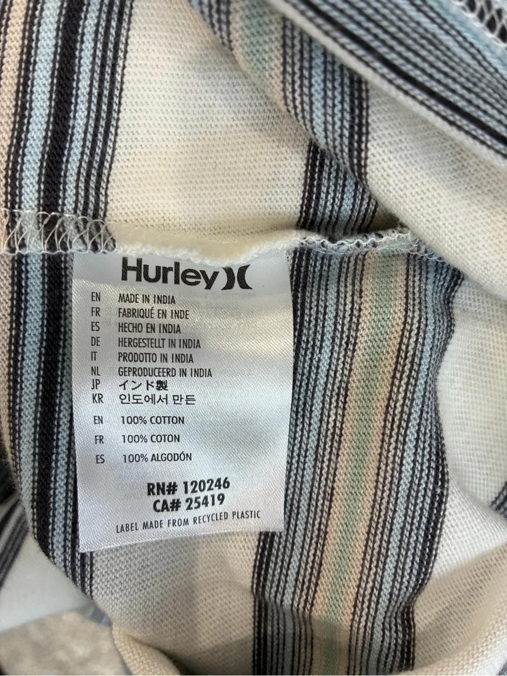 Hurley Striped Cotton Knit Scoop Neck Maxi Dress XS
